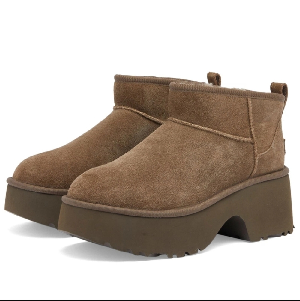 UGG Chestnut Suede Platform Boots